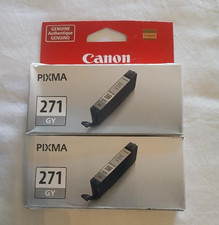 2X Canon PIXMA 271 CLI-271 Gray Gy Ink Tank Printer Print Cartridge Genuine NEW picture