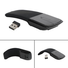 2.4GHz Foldable Arc Touch Wireless Mouse Optical Mice With USB Receiver Black E4 picture