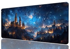 FZAZMLT Fantasy Castle Extended Mouse Pad Night Starry Blue Sky XL Large Gaming picture