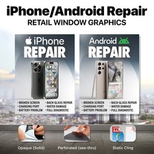 iPhone Android Smartphone Repair Window Wrap Sign Banner Apple Samsung Graphics picture
