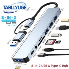 8 in 2Port USB-C Hub Adapter - 5G Speed Multi Splitter for PC, Laptop & MacBook picture
