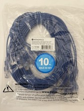Monoprice Cat6A Patch Cable RJ45 SlimRun Ethernet 10G, 30AWG, 10ft - Pack of 10 picture