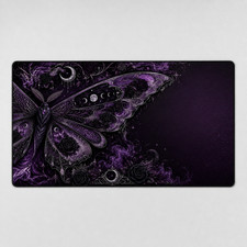Purple Luna Moth Roses Gaming Mouse Pad Desk Mat 36x18 XXL Large picture