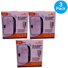 Itek Smart Home Wi-Fi Range Extender 300Mbps Signal Booster Booster 3 Pack New picture