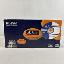 HP CD-R Recordable Blank Media 25 Single Disc With Jewel Cases New In Box Sealed picture