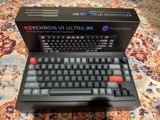Keychron V1 Ultra 8K Wireless Mechanical Keyboard W/RGB Backlit Black Red Linear picture