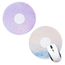 2Pcs Donut Round Mouse Pad, 7.9 Inch Cute Mouse Pad, Beige, Light Green picture