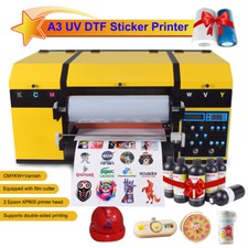 【US STOCK】New A3 UV DTF Sticker Printer 2PCS XP600 Print Head with Film Cutter picture