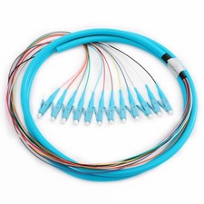 12 Strand LCOM3 Multimode OM3/OM4 50/125 LCUPC Fiber Optic Pigtail 1.5 Meter picture