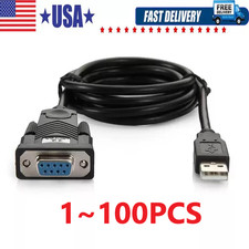 USB to RS232 Adapter with FTDI Chipset, 3ft USB 2.0 Male to RS232 Female DB9 Lot picture