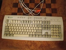 Vintage Gateway Multimedia Keyboard 7000985 Beige PS2 Media Keys OEM picture