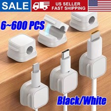 6~600 Pack Magnetic Cable Clips & Cord Holder, Under Desk Cable Management Lot picture