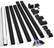Black Cord Cover Wall Kit 94.5in Cable Raceway Concealer Wire Hider TV Mount picture