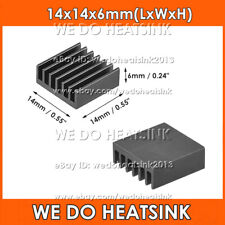 14x14x6mm With or Without Tape Silver / Black Aluminum Heat Sink Radiator Cooler picture