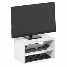 Dual Monitor Riser Set of 2 White Monitor Stand Riser 15.7