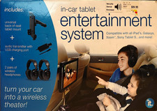 it. In-Car Tablet Entertainment System Bundle Mount 2 Wireless Headphones picture