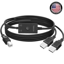 Printer Cable Splitter 1 in 2 Out Printer Splitter for Two Computers Male to picture
