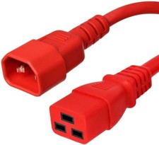 5 PACK LOT 5ft IEC C14 - C19 Red Power Cord 14AWG 15A/1875W 100-250V 1.5M picture
