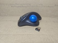 Logitech M570 Wireless Trackball Mouse PC & Mac (Gray/Blue) W/ USB EXCELLENT picture