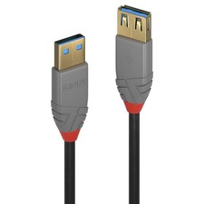 LINDY USB 3.2 Type A Extension Cable, Anthra Line - Black, 3m picture