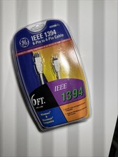 GE IEEE 1394 6 Pin to 4 Pin Cable 6FT HO9700 Camcorder or A/V Device Windows MAC picture