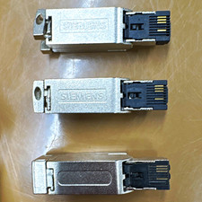 Siemens Shielded Metal RJ45 Male Connector Plug Silver/Black picture