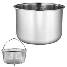 6 Quart Stainless Steel Inner Pot, with 1 Steamer Basket picture