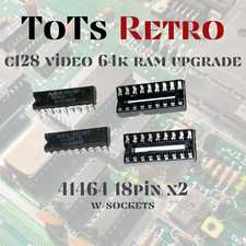 Commodore 128 Slim 64k Video Ram Upgrade 41464-10 18Pin w/Sockets and TESTED picture