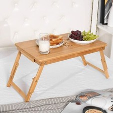 Adjustable Bamboo Laptop Folding Lap Desk Notebook Bed Tray Table Portable Stand picture