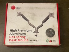 SIIG Premium Aluminum Dual Monitor Gas Spring Mount 13-32