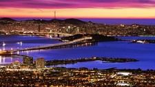 Landscape san francisco cityscape city lights dusk Custom Gaming Mat Desk picture