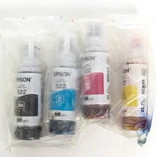 Genuine Epson 522 Ink Bottle 4-Pack (BK, C, Y, M) Exp: 03/2028 picture
