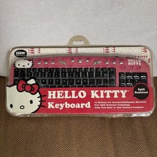 Hello Kitty USB Keyboard Sanrio Sakar Pink Hot Keys Spill Resistant Sealed 🎀 picture