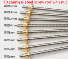 1PC T8 Trapezoidal Rod Screw & Nut, Lead 1 -14 mm Long 100 -600mm CNC 3D Printer picture