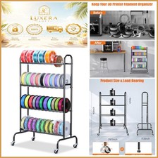 3D Printer Filament Storage Rack 4 Tier 40 Spool Capacity with Wheels picture