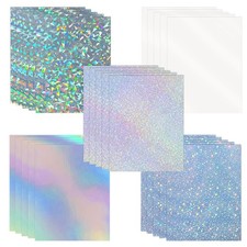 25 Sheets Holographic Sticker Paper A4, Mixed Patterns Printable Vinyl Sticke... picture