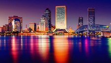 Landscape cityscape city lights water sunset Custom Gaming Mat Desk picture