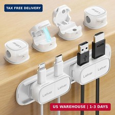 6 Pack Magnetic Cable Clips [1s Open/Lock], Laitver Cord Organizer Holder Strong picture