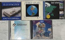 Vintage CD-ROMs Computer Software 1990’s Encarta World Factbook Super Stacks picture