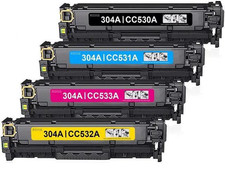 Premium 304a 4-Pack (CMYK) Compatible set for HP CC530A , only Cyan open picture