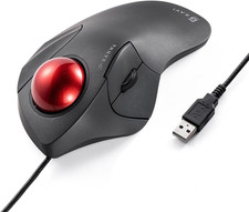 SANWA Wired Trackball Mouse, Index Finger Roller Ball Mouse for Large Hands picture