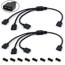 2-Pack 5V 3-Pin ARGB LED Sync Cables - Effortless Extension for PC Lighting picture