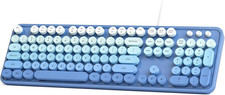 Wired Retro Keyboard, 104 Keys Full-Sized Typewriter Keyboards, Office Keyboard picture