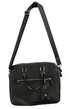Aldo Black Leather Laptop Bag/ Brief Case Adjustable Strap & Padded picture