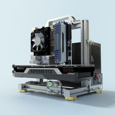 DIY Open Frame PC Chassis, Aluminum Computer Case, Supports ITX Motherboard, Exc picture