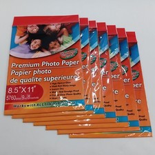 Lot of 7 Packs Of Premium Photo Paper 8.5'' x 11'' 54 Sheets Total (8 per pack) picture