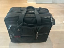 TUMI Alpha Wheeled Briefcase 26103D4 Black Nylon Expandable Rolling Laptop Bag picture
