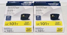 2 Brother Genuine Yellow Ink Cartridges LC101Y Standard Yield Set Of 2 Exp: 2026 picture