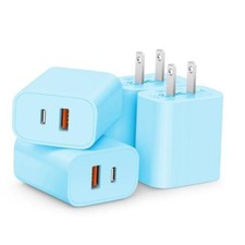 [4 Pack] 20W USB C Charger Block Fast 4-Pack 20W Charger Blue-20W-4 Pack picture