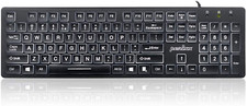 Perixx PERIBOARD-317 Wired Backlit USB Keyboard, Big Print Letter with White Ill picture
